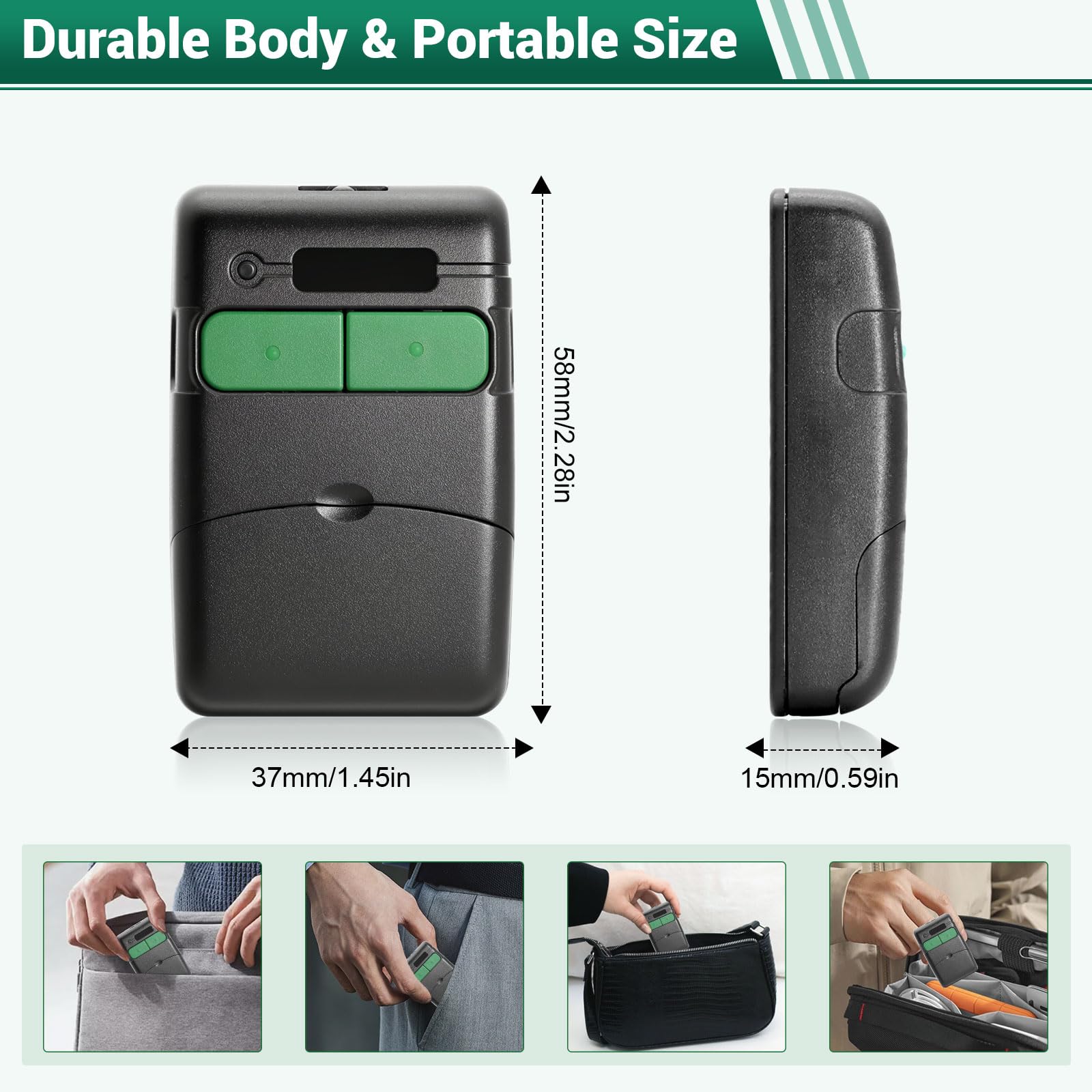 2Unidades Mando Garaje CLEMSA 433.92 MHz, Mando Puerta Garaje Universal Compatible con Modelos MV-1, MV-12, MV-123, Mandos Puertas Automáticas, Fácil Programación y Reemplazo Seguro