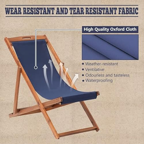 Miniatura 4 de Juego de 2 sillas de playa sillas de playa sillas plegables ajustables y portátiles para exteriores con lona de poliéster para jardín patio trasero