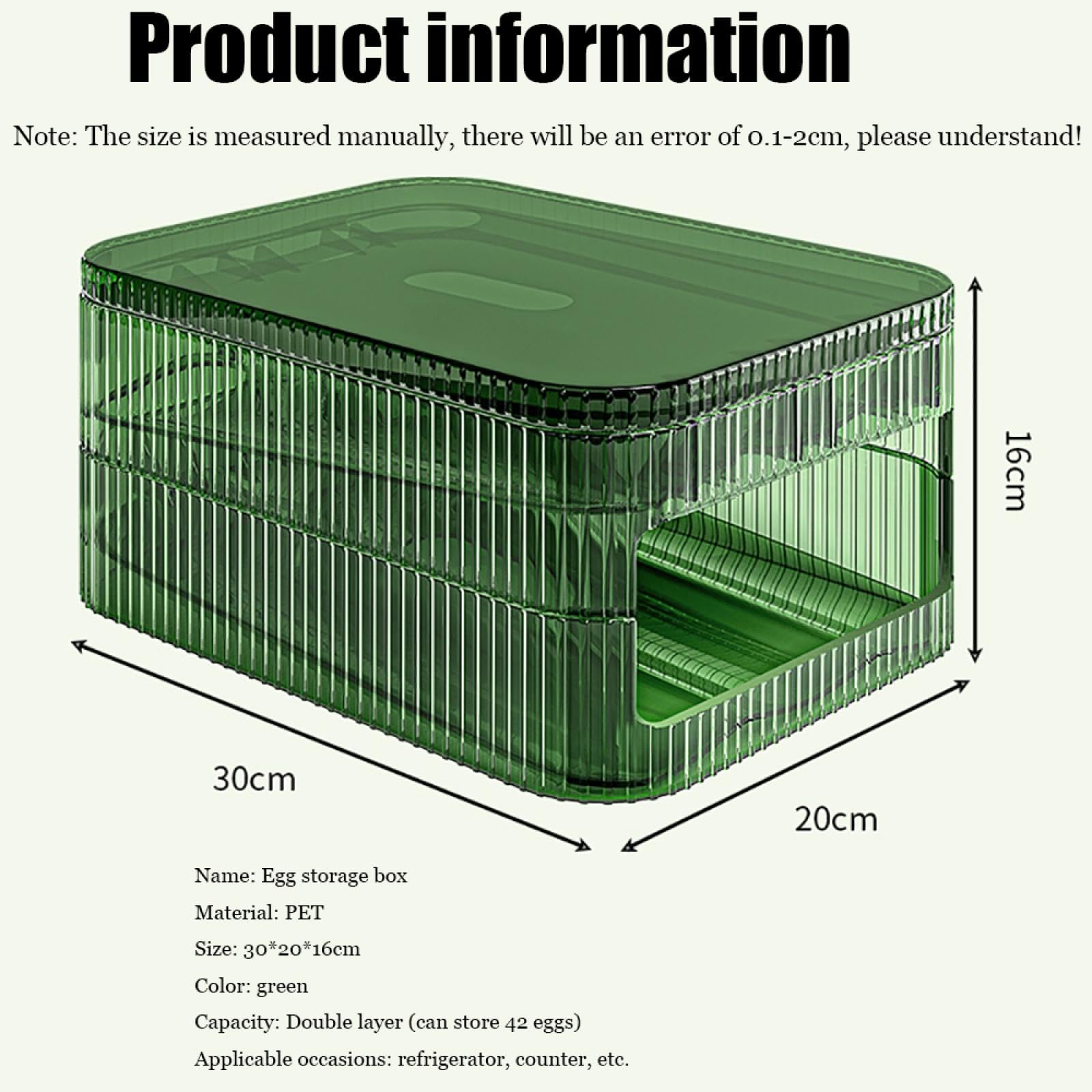 Caja de Almacenamiento de Huevos de Doble Capa,Soporte para Huevos para refrigerador,Almacenamiento de Huevos para encimera,Organizador de Huevos,Dispensador de Huevos para refrigerador