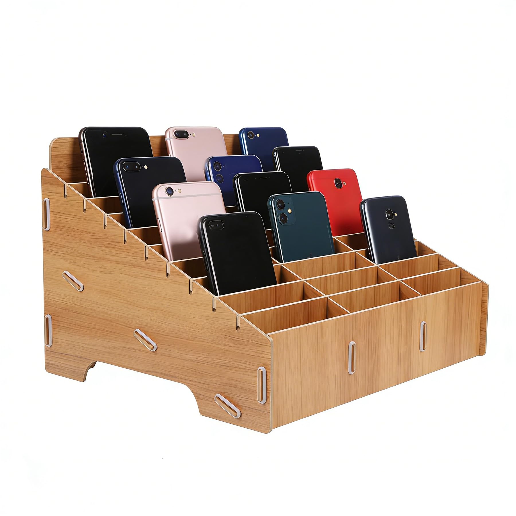 Amazon.com: Cabilock 30 Grid Wooden Mobile Phone Storage Box Cell
