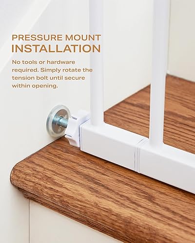 Miniatura 4 de Cumbor Puerta de bebé de arco de 46 pulgadas de ancho y Cumbor de 33 pulgadas de alto, puertas retráctiles extra anchas de 76 pulgadas para