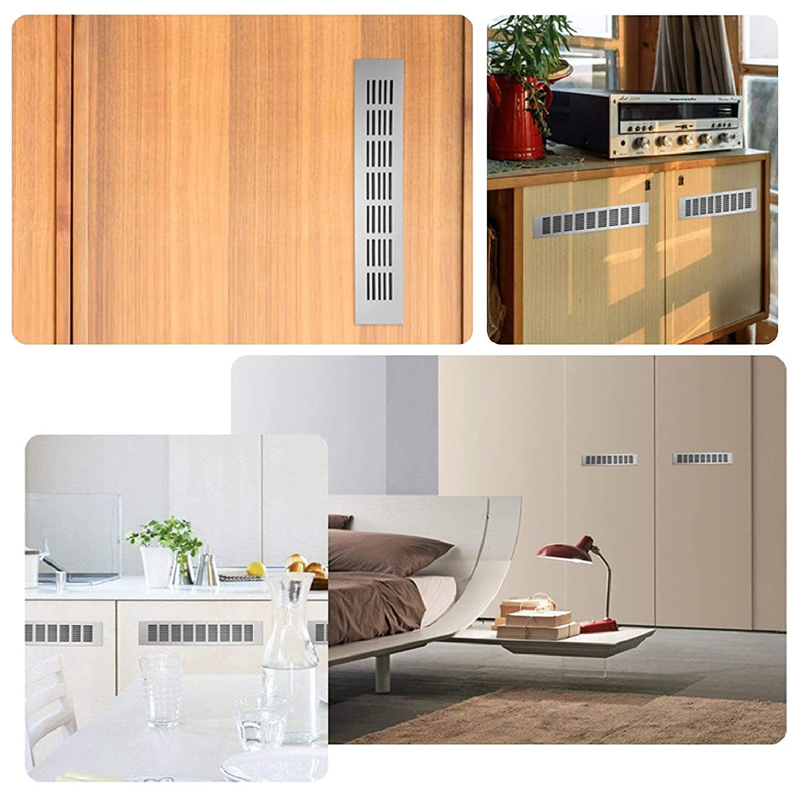 Strip Vent 600Mm Vent Aluminium Alloy Silver 600X80Mm Airflow Vent Ventilation Plates Shutters Aluminium Alloy For Rv Cabinets - Image 2