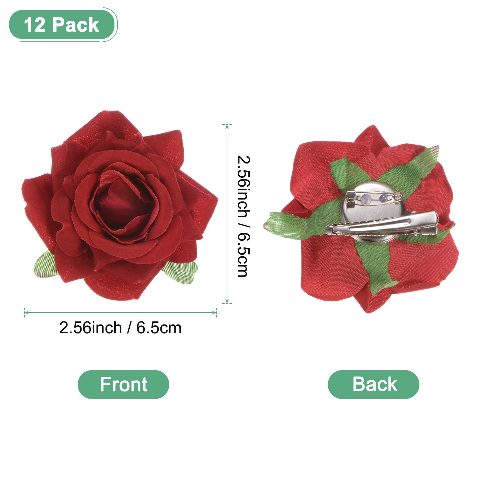M METERXITY 12-Pack Rose Hair Clips - Image 3