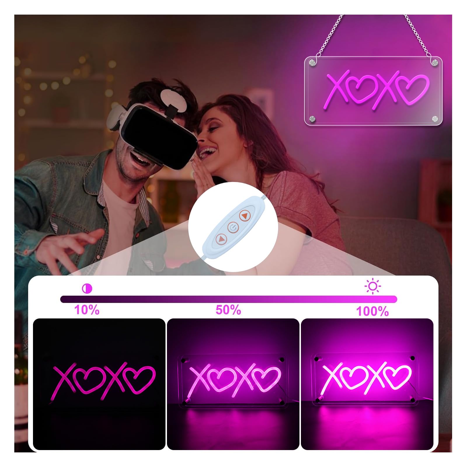 WIOSOUL XO Neonwandlicht - Dimmbares LED-Neonschild Für Zimmerdeko & Partys