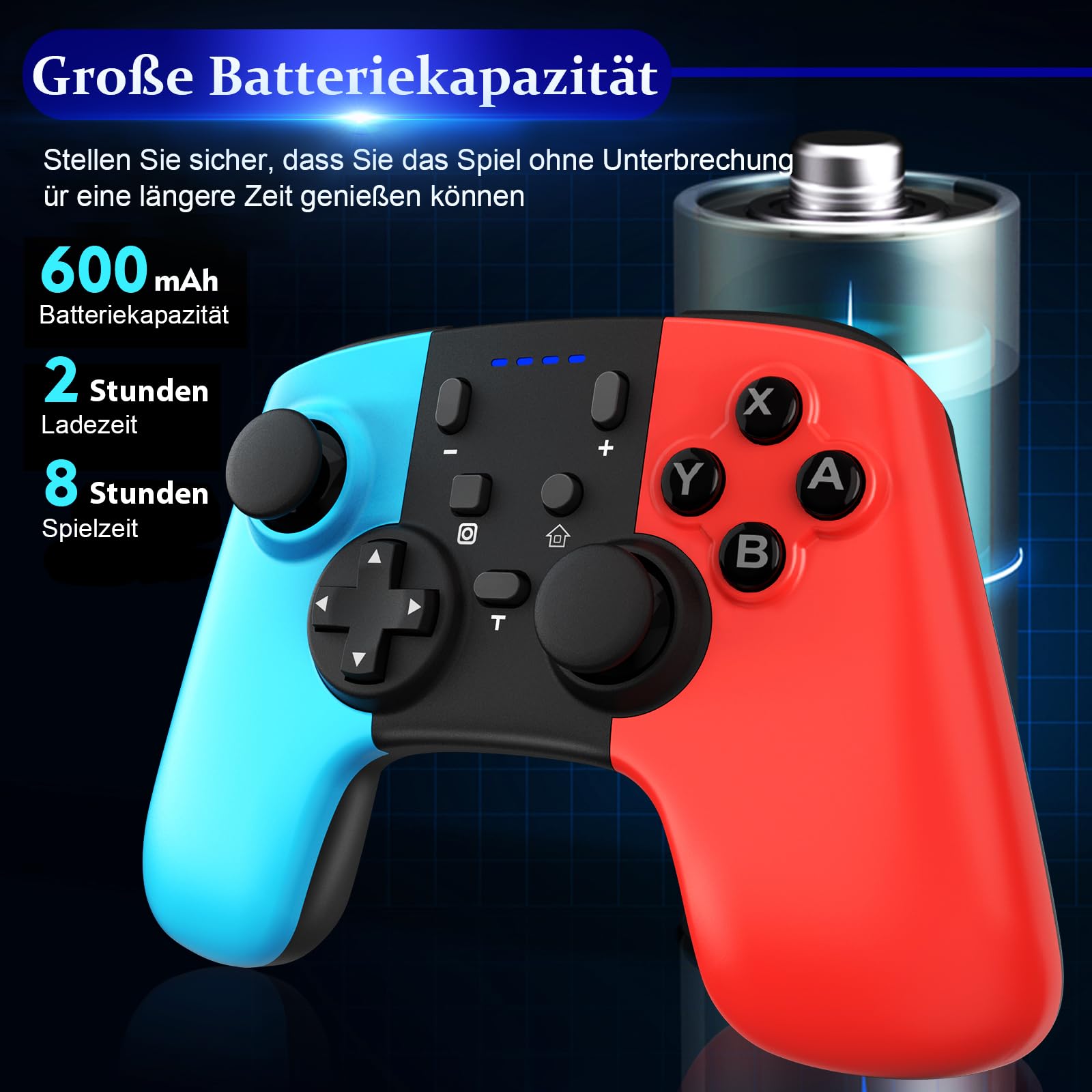 Gaaqii Switch Pro Controller Wireless Gamepad für Switch OLED/Lite/PC mit Aufwachen, 6-Achsen Gyroskop, Doppelmotor, Turbo und Screenshot