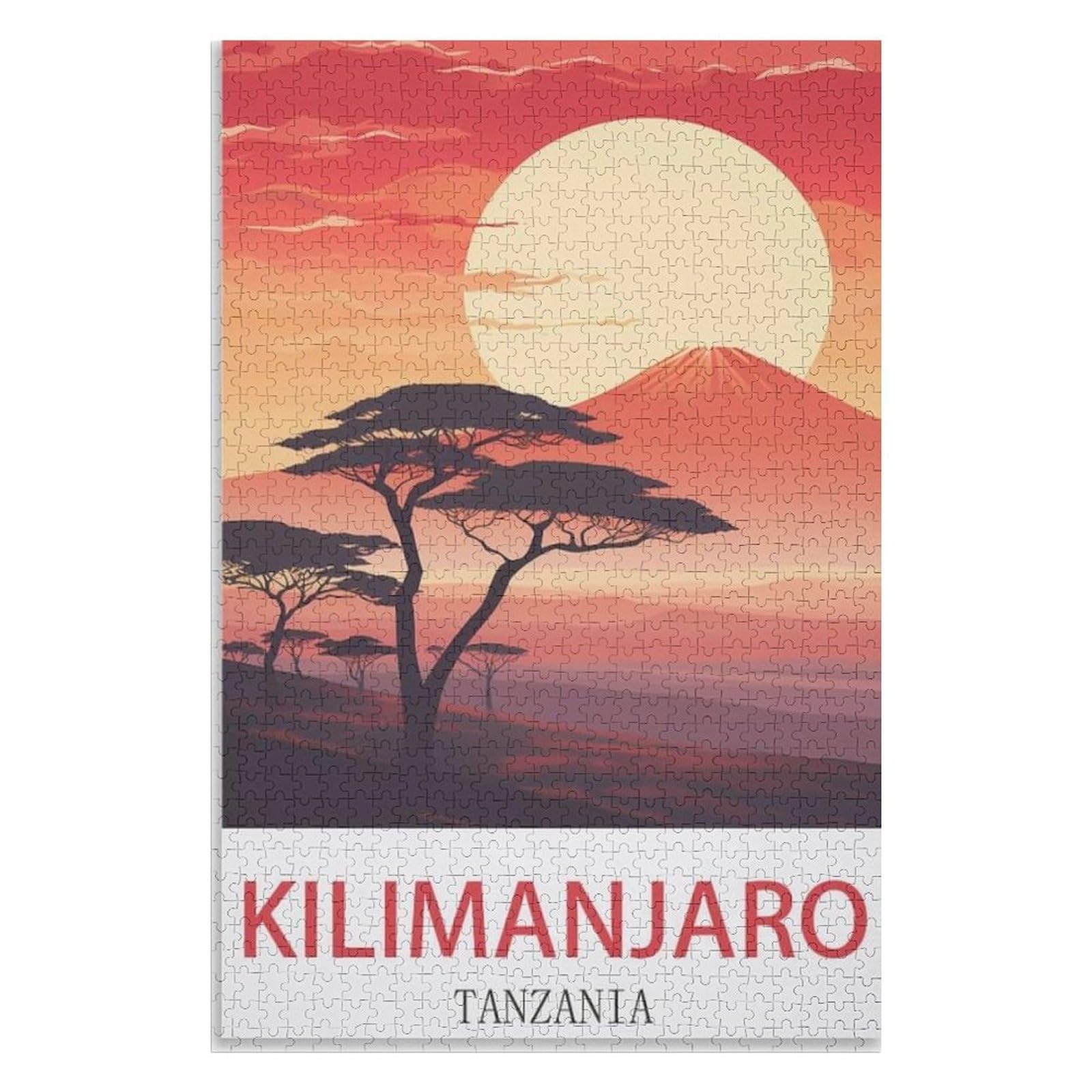 Recreation Suitable for Adults to Reduce Stress，Kilimanjaro Tanzania，Adults 1000 Piece Jigsaw Puzzle- Christmas，52x38，paper puzzle ，AA-555