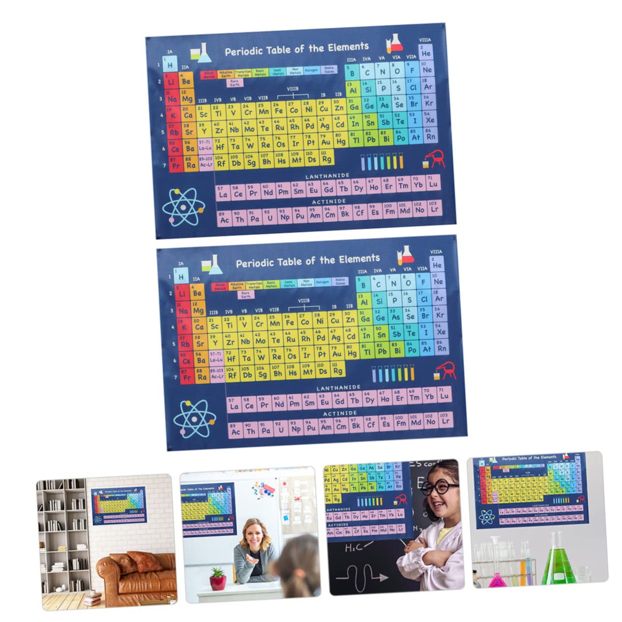 Operitacx 10pièces Affiche Périodique Élémentaire Éducative De Posters Colorés Pour Apprentissage Scolaire Idéale Pour Garçon Fille Et Salle De Classe Matériau Résistant Facile à