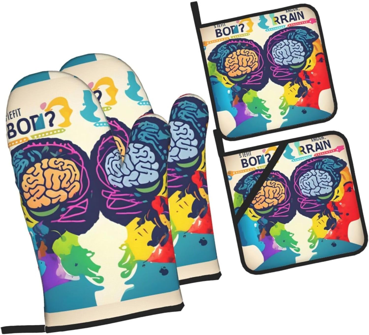 Left and Right Brain Advantage Kitchen baking four piece set, fit for cooking and baking, oven, microwave, and outdoor barbecue