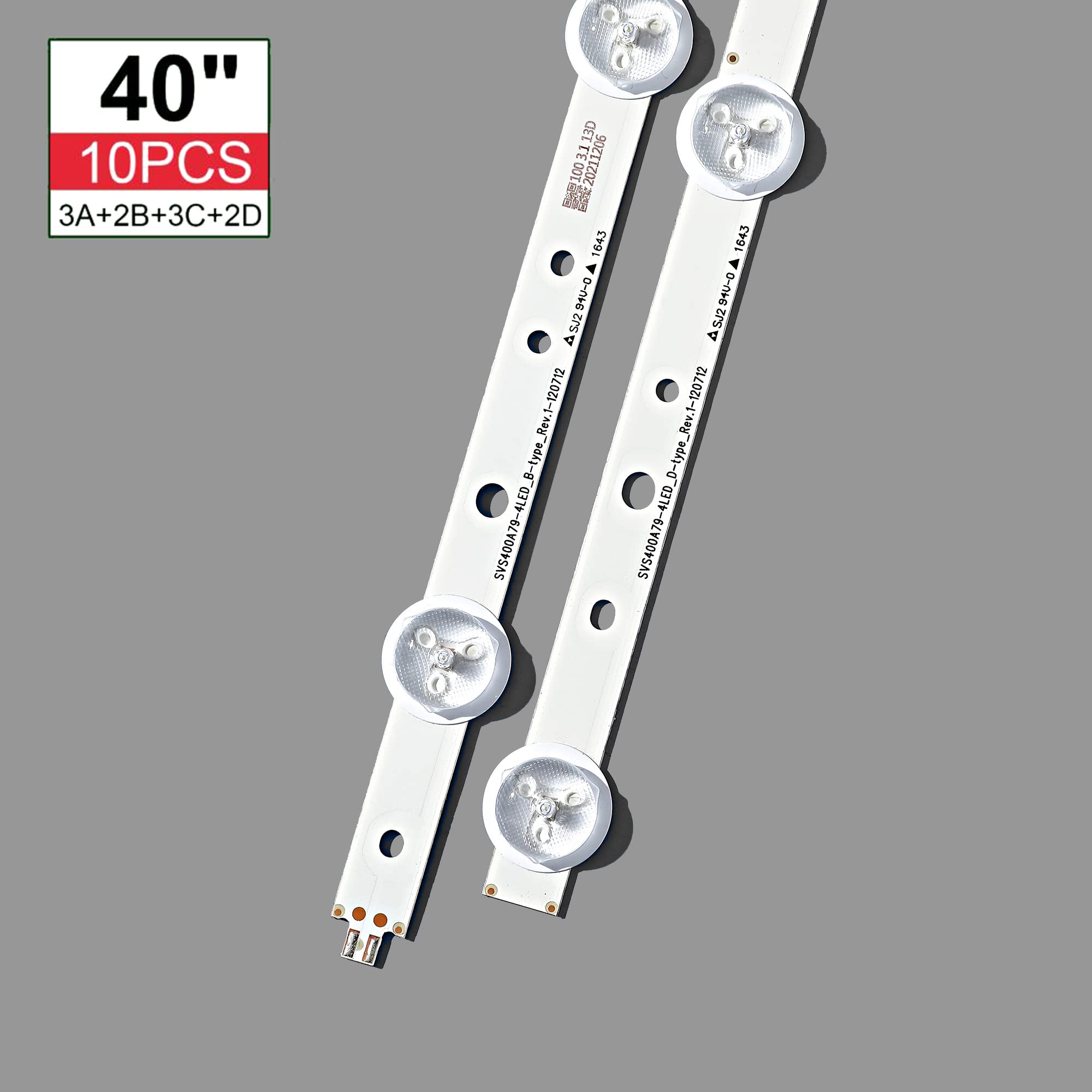 10 Pièces Bande De Rétroéclairage LED SVS400A73 SVS400A79_4LED 5LED Type ABCD For Samsung 40D1333B 40L1333B 40PFL3208T 40PFL3108T LTA400HM23