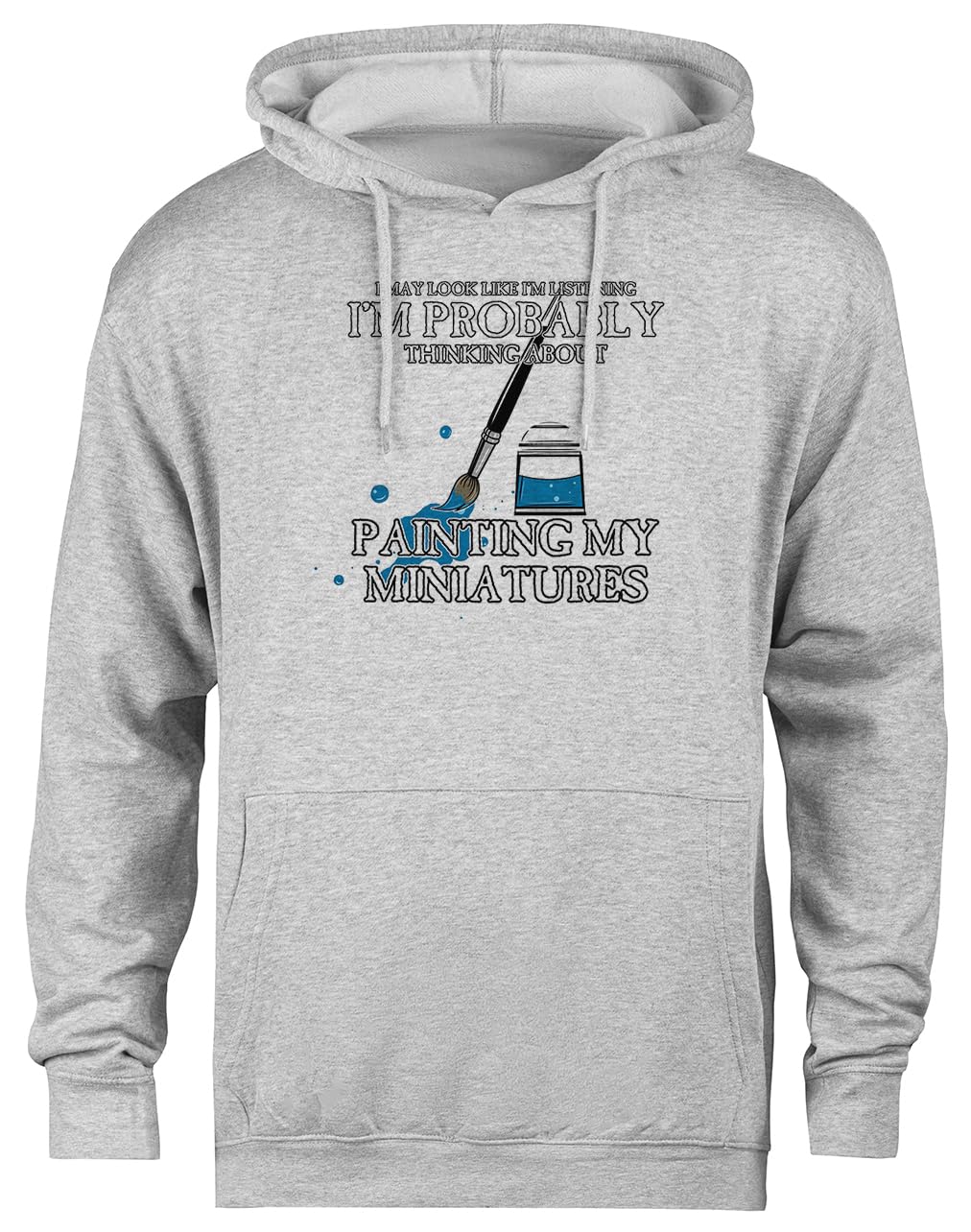 Myślenie O Malowaniu Szara Bluza Z Kapturem Unisex Bez Płci Unisex Grey Hoodie Genderless Pullover