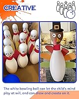 Vista 5 de Juego de bolos Phobby para niños con 10 pinos de espuma suave y 2 bolas, juguetes de bolos de Navidad para interiores y exteriores, apto para niños