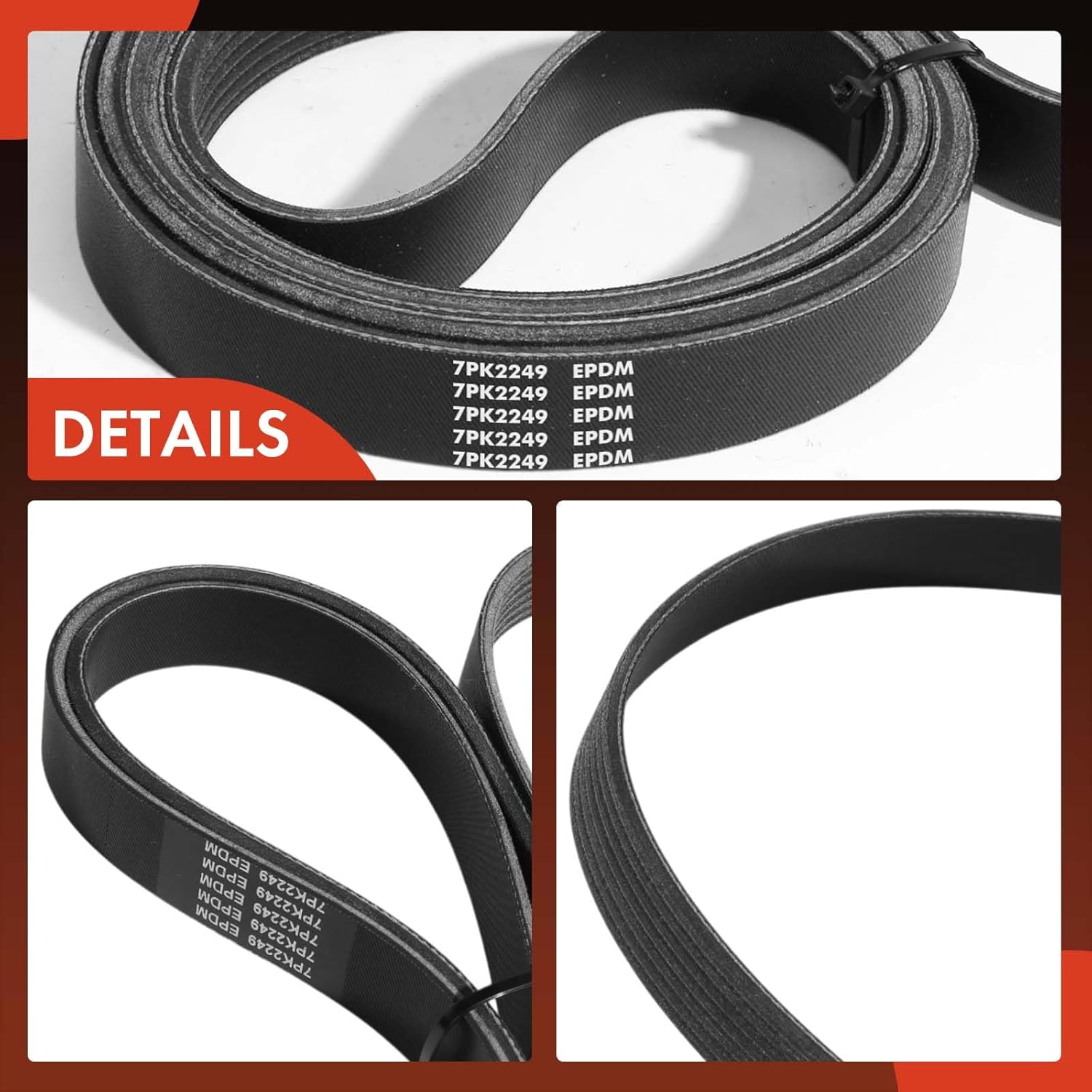 A-Premium Serpentine Belt 88.54 In For Dodge & Land Rover Cars - Ram 1500 2500 1994-1996, Ram 3500 1994, Range Rover 1994-1995, Dakota 1992-1996, Discovery 1994-1995