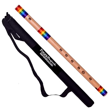 Foora G Base Rainbow Flute Special Edition Right Hand Bamboo Bansuri 8 Hole Best for Beginners, Professional (multi-colored, 25inches) (Export in U.S.A, Canada, Mexico)