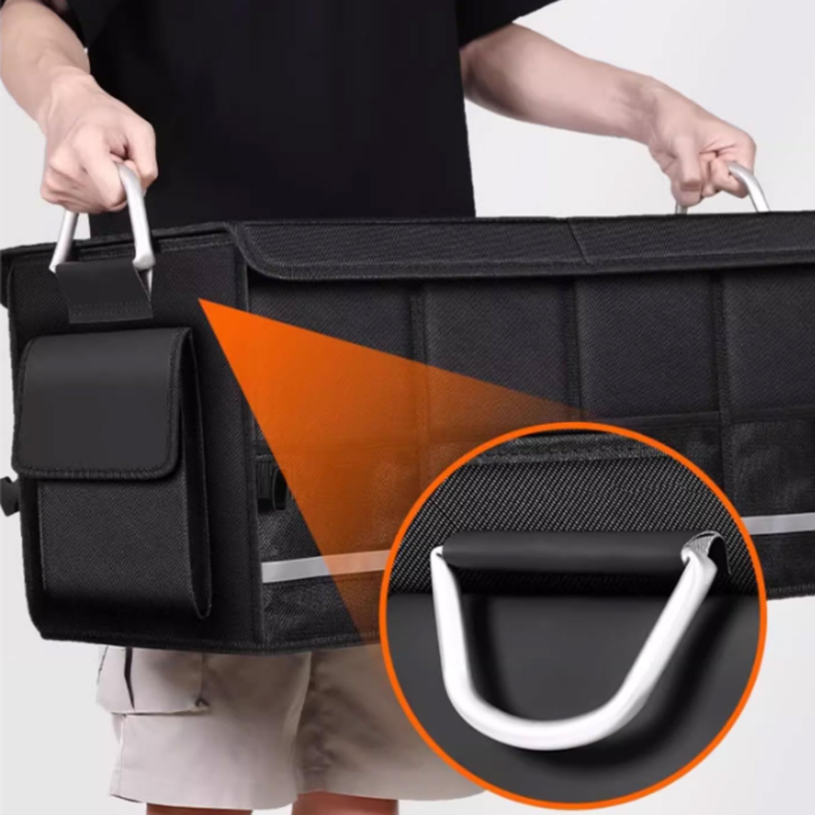 Organizador de Coche para Suzuki Grand Vitara(4door) 2005-2015, Caja Plegable Maletero de Coche Impermeable Plegable con Tapa Plegable Aluminio,72L