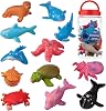 Animal Bath Toys, 12Pcs Baby No Hole Bath Toys for Kids, Oecan Sea Animal Bathtub Toys, Mold Free Bathtub Pool Toys for Boys Girls