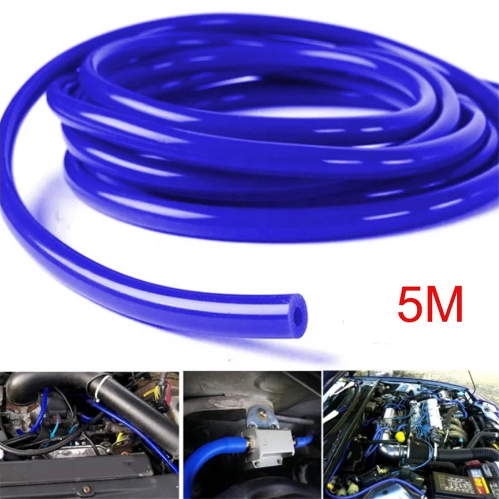 wąż intercooler 5M Uniwersalny wąż silikonowy do odkurzacza, 3 mm/4 mm/6 mm/8 mm(Red ID 8mm)