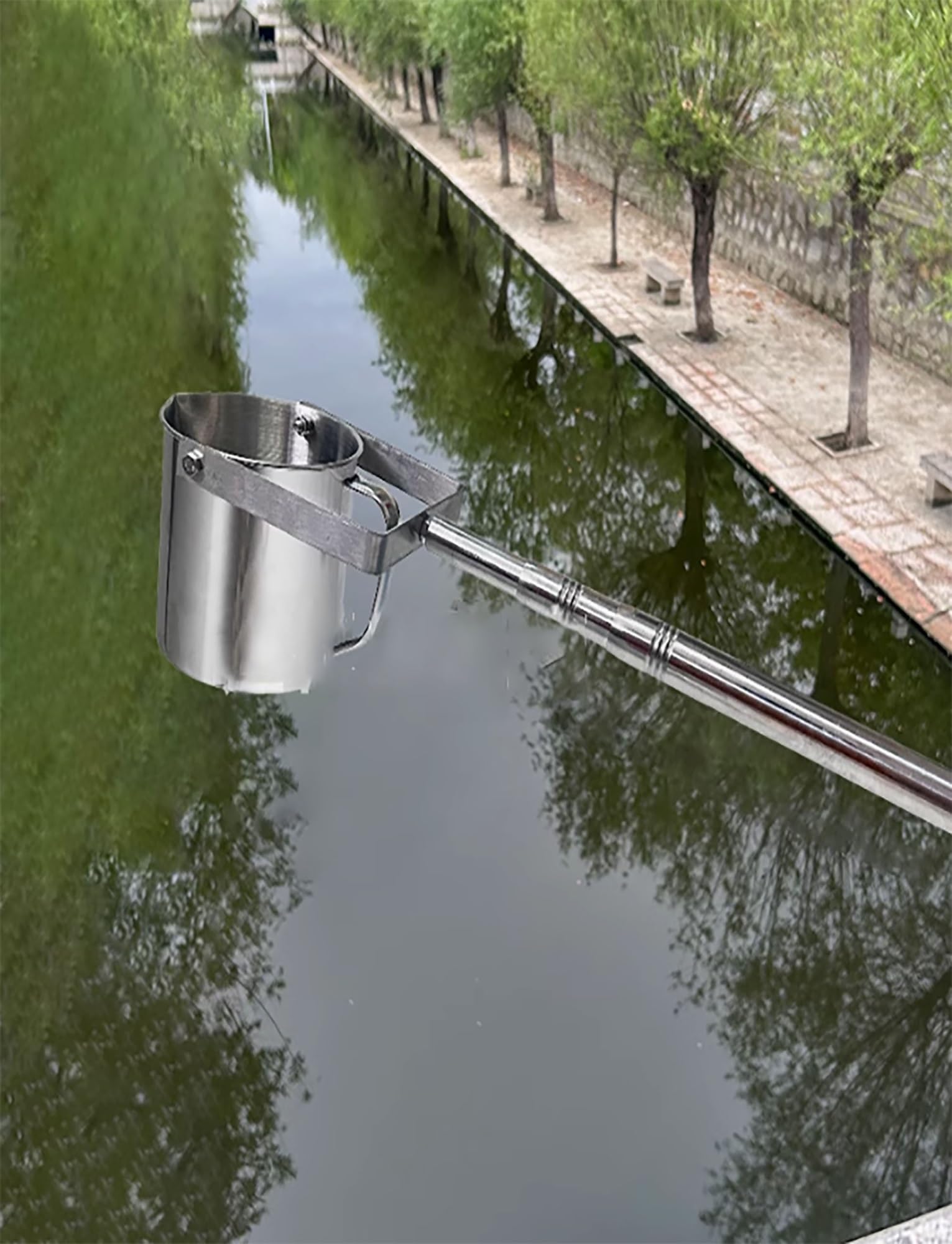 Campionatore d'acqua for piscina, mestolo portatile for liquidi con asta estensibile for laboratorio/fabbrica/test, kit set campionatore d'acqua(123-500cm)