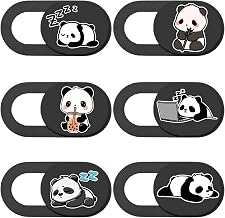 6pcs Camera Covers Laptop Slide Protection Webcam Panda Pattern Cover Camera Smartphone Tablet Mini PC Office Security Privacy Accessory Discreet for Devices