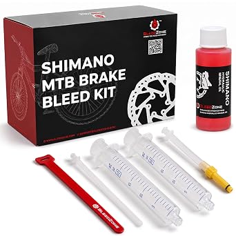 BleedZone Mineral Oil Brake Bleeder Kit Compatible with Shimano, 60ml Set