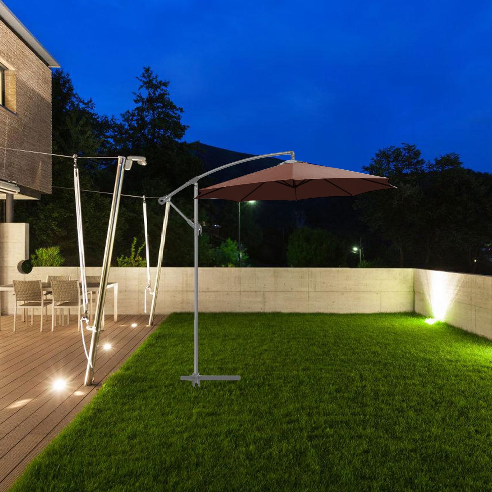Telo Stecche per Giardino Ricambio 2, Ombrellone da 7m 6 | Poliestere Marrone Caffè, Resistente All'usura e Facile da Pulire, Protezione UV e Manutenzione Semplice