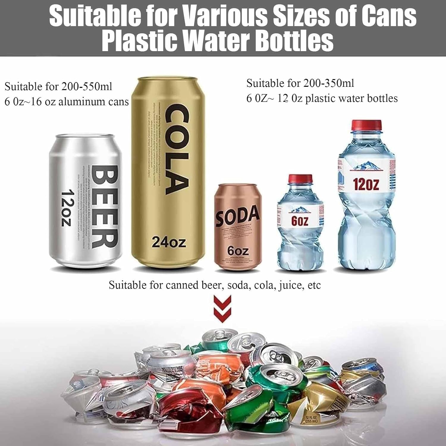 Electric Metal Can Crusher,Heavy-Duty Electric Can Crusher,Automatic Electric Can Crusher,Aluminum Plastic And Metal Bottle Crusher