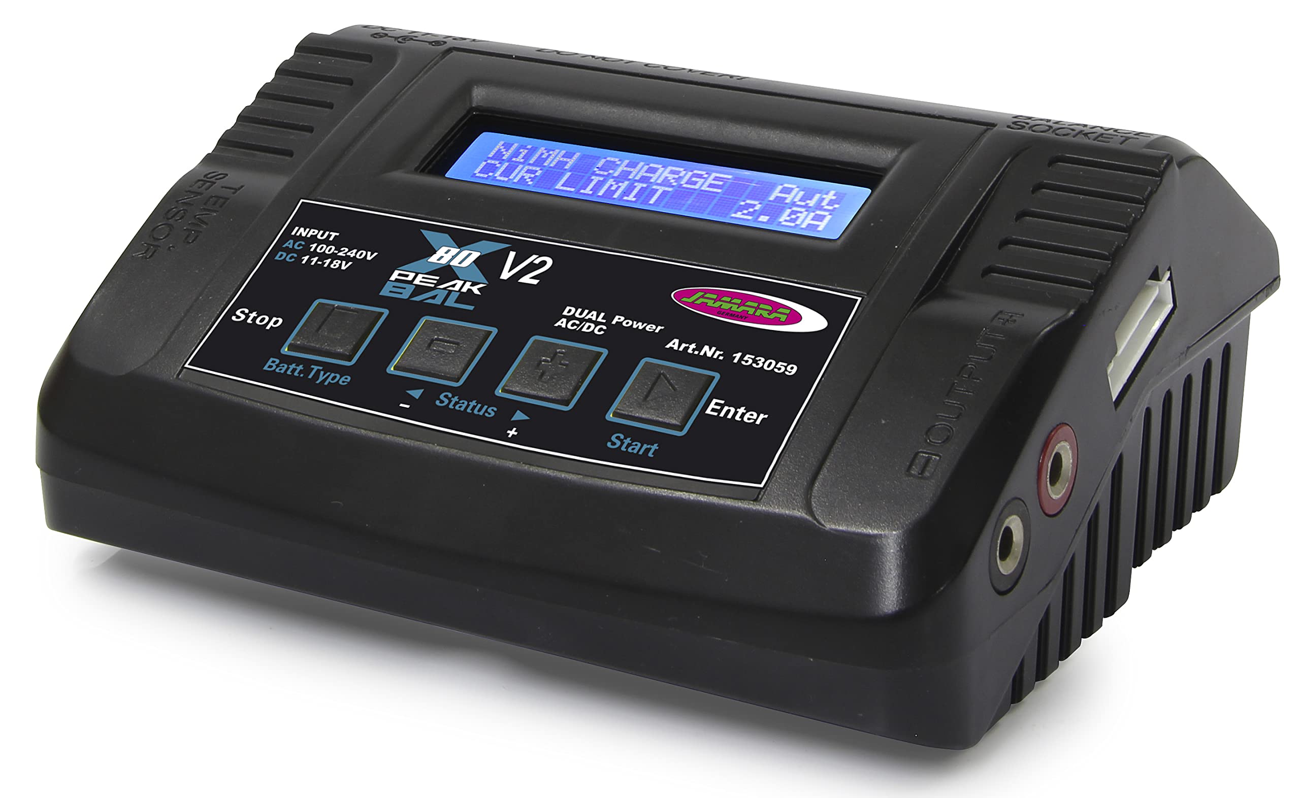 Ladegerät X-Peak 80 V2 - Eingebauter Dual Power AC/DCAdapter 230V und 11-18V, interner unabhängiger Lithium Akku Balancer; Ladegeraet Lipo Akku, Modellbau