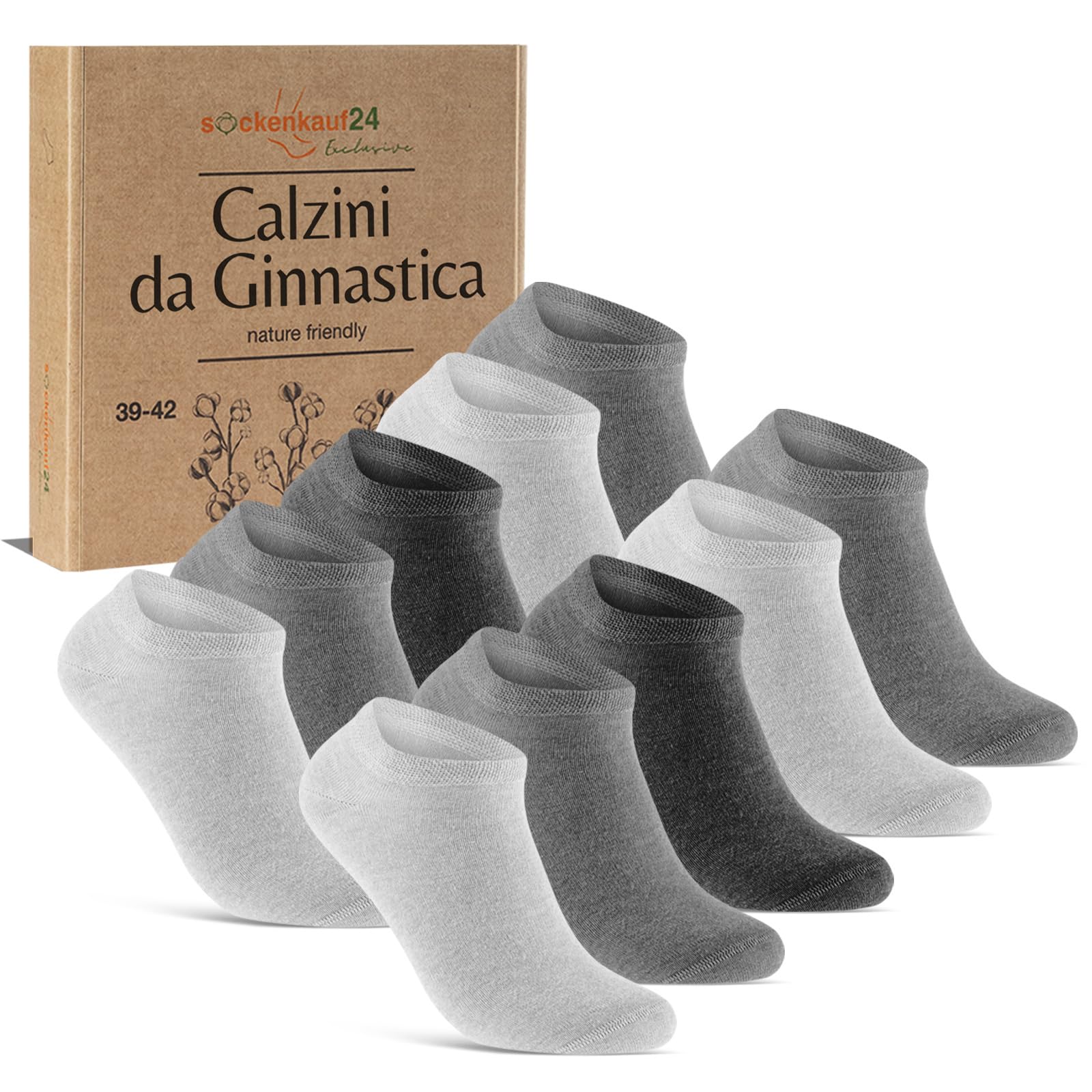 sockenkauf24 10 Paia Calzini Corti Uomo Donna Calze Corte Cotone Traspiranti