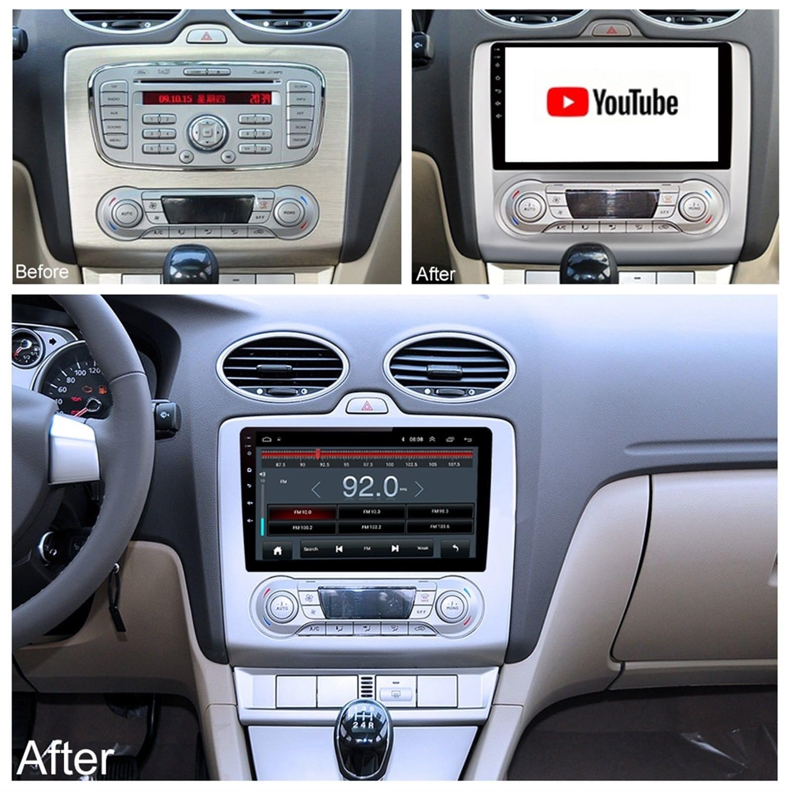 9-calowy samochodowy odtwarzacz multimedialny Android 8.1 2Din Radio samochodowe Gps, dla Forda, Focusa, Exi AT 2004 2005 2006-2011 2DIN Samochodowy DVD z rejestratorem