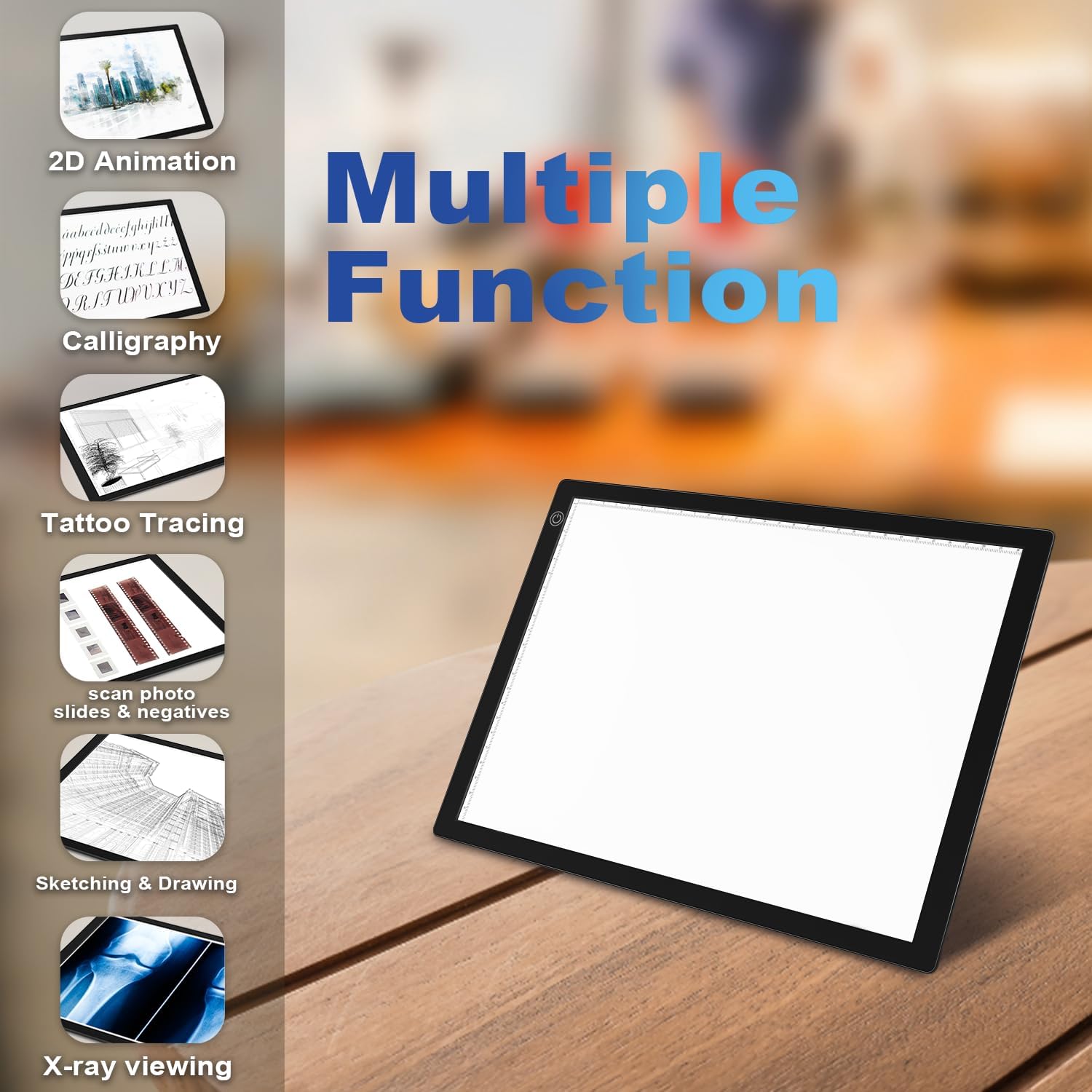 DigitPro Escáner de Negativos Diapositivas, 12 x 9 inch Visor de Diapositivas de luz LED Portátil Ultradelgado | luz de fondo para convierte negativos y diapositivas de 35 mm en imágenes digitales