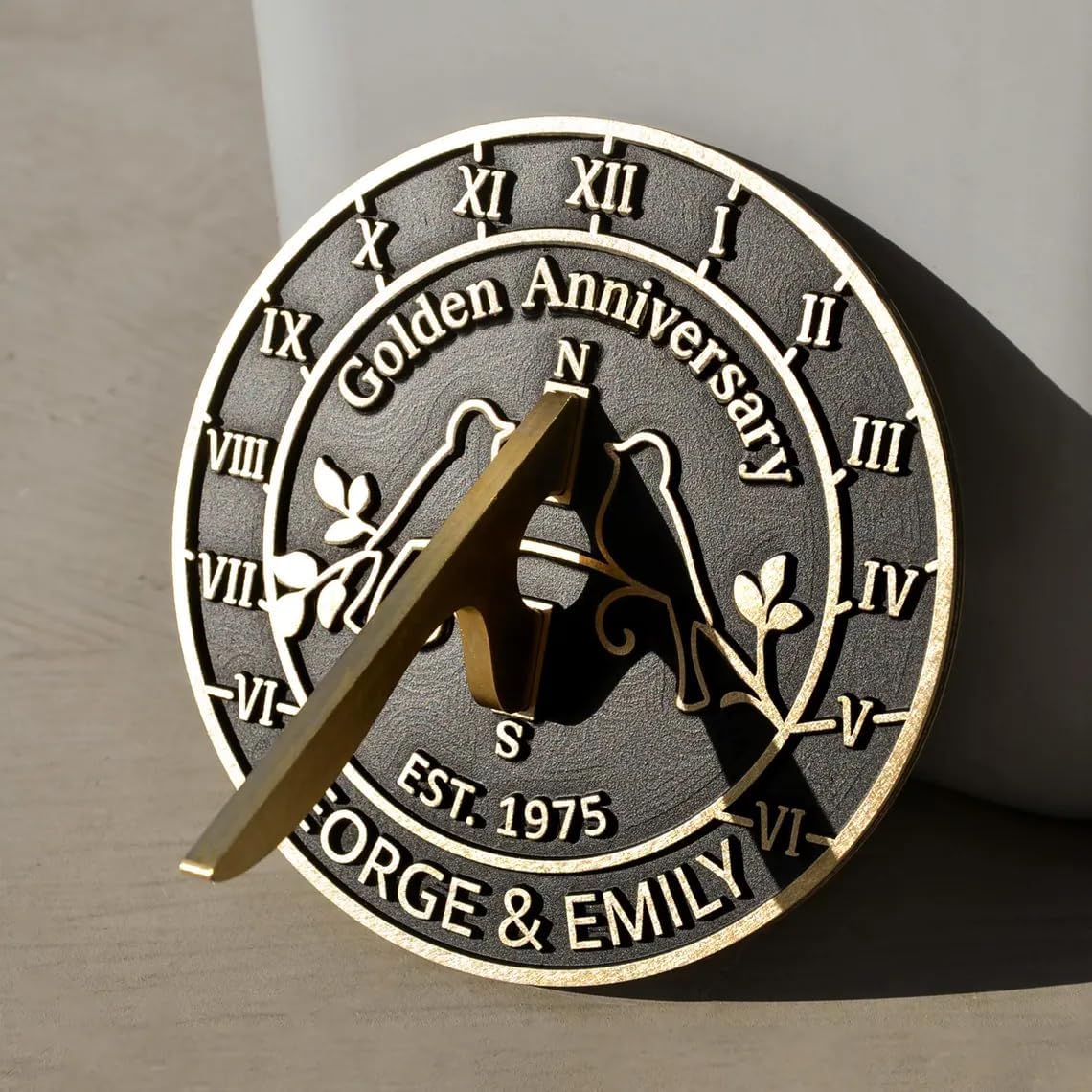 Custom 60th Anniversary Sundial Gift – Silver Wedding Gift for Couples, Parents, Husband & Wife Present to Celebrate 60 Years of Marriage and Togetherness