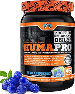 Humapro | Amino Acids Protein Matrix for Humans | 99% Utilization for Lean Muscle | Vegan, Gluten Free | 334g / 45 Servings (Blue Raspberry)