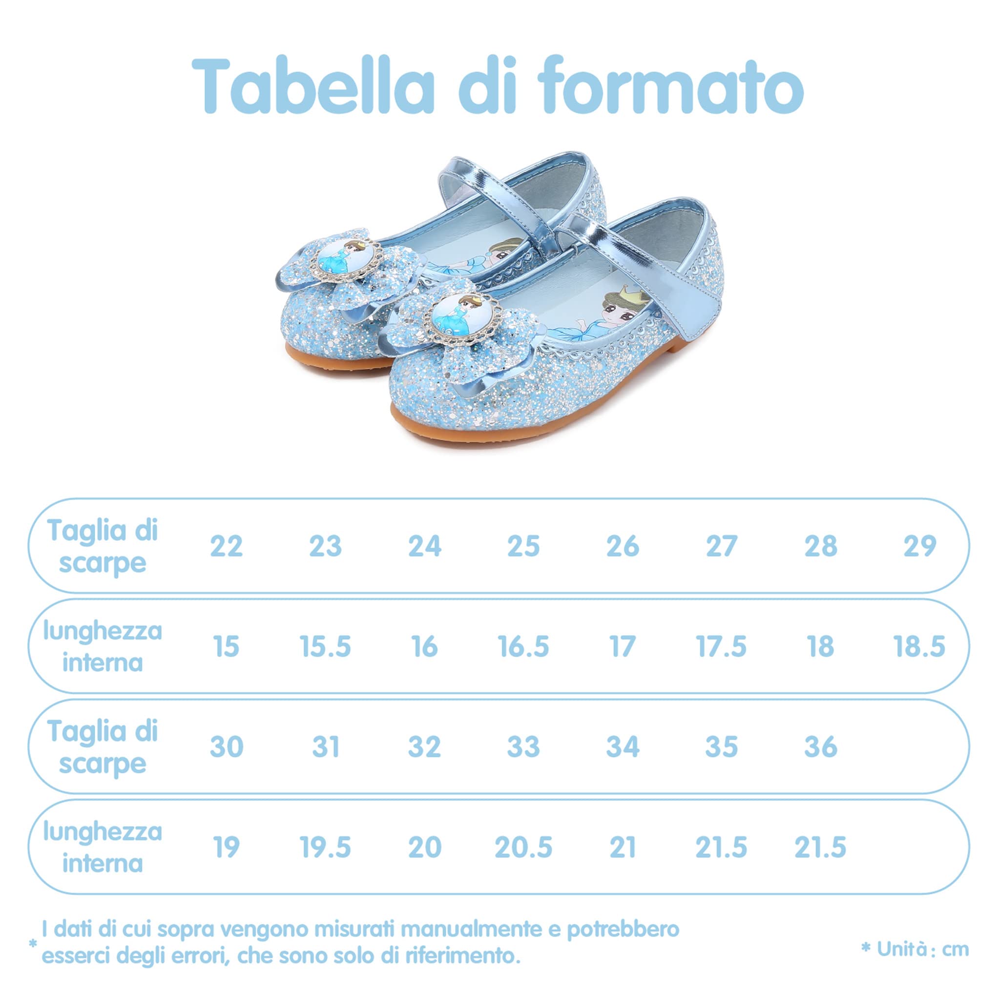 YONIER Scarpe Principessa Bambina Ballerine Bambina Scarpe Brillantini Frozen Bimba Partito per Ragazze Ballerina per Cerimonie e Occasioni Speciali