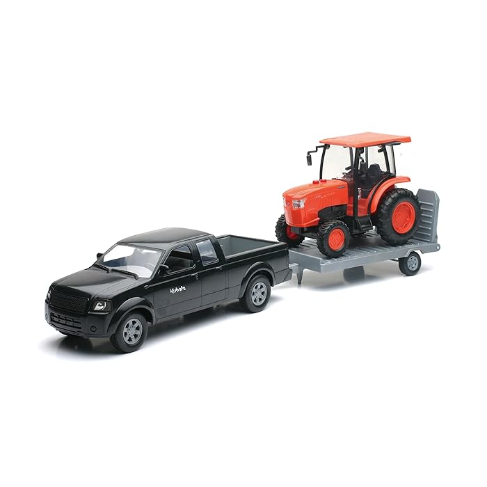 Buy Newray Truck and Trailer With Kubota L6060 Farm Tractor 1/18 Scale Collectible Model Vehicle