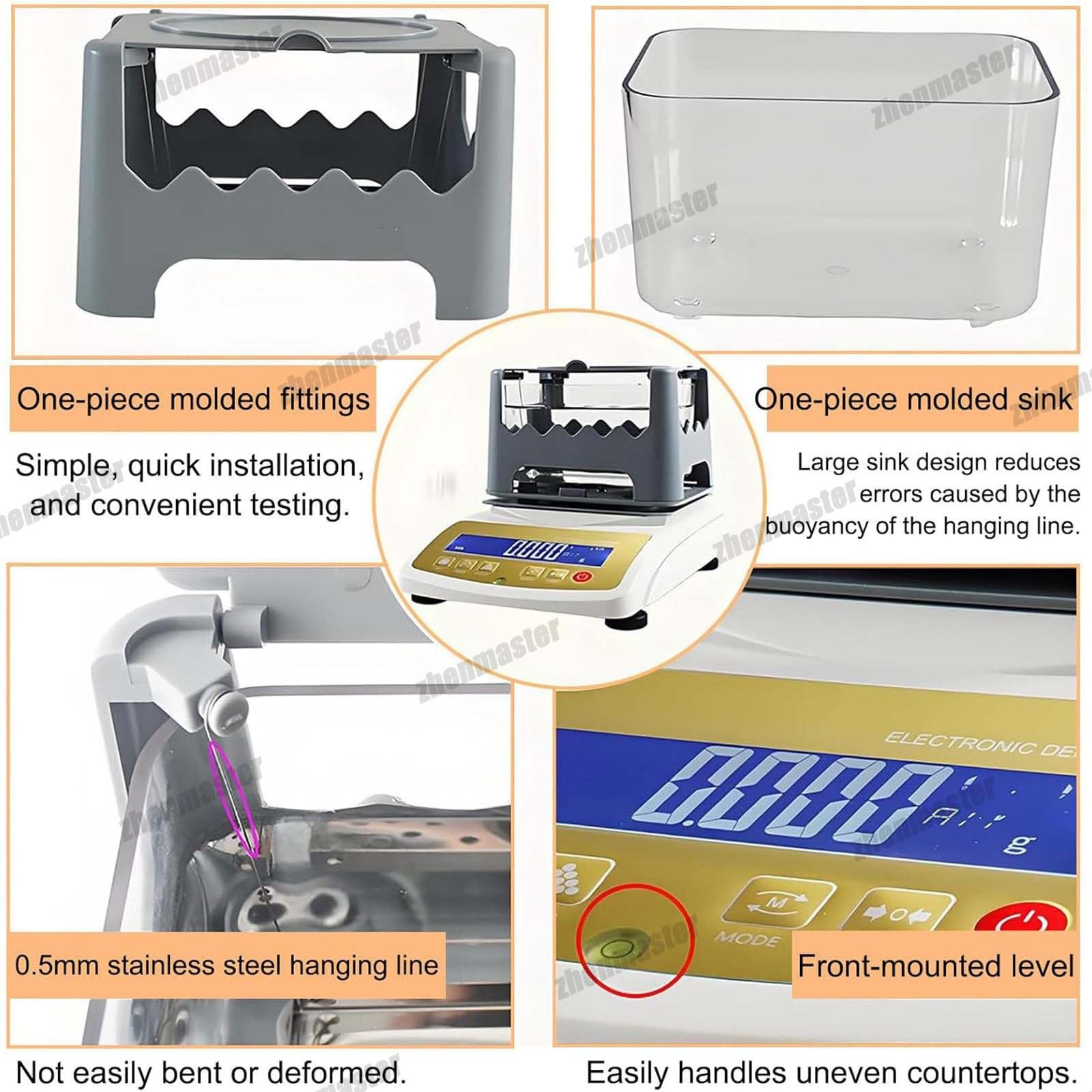 Edelmetall-Reinheitsprüfgerät, Analysegerät Für Authentisches Silber Und Gold, Präzise Analyseergebnisse, Genaues Dichtemessgerät Und Feststoffdichtemesser, Ideal Für Juweliere(W/Printer,XF300K)