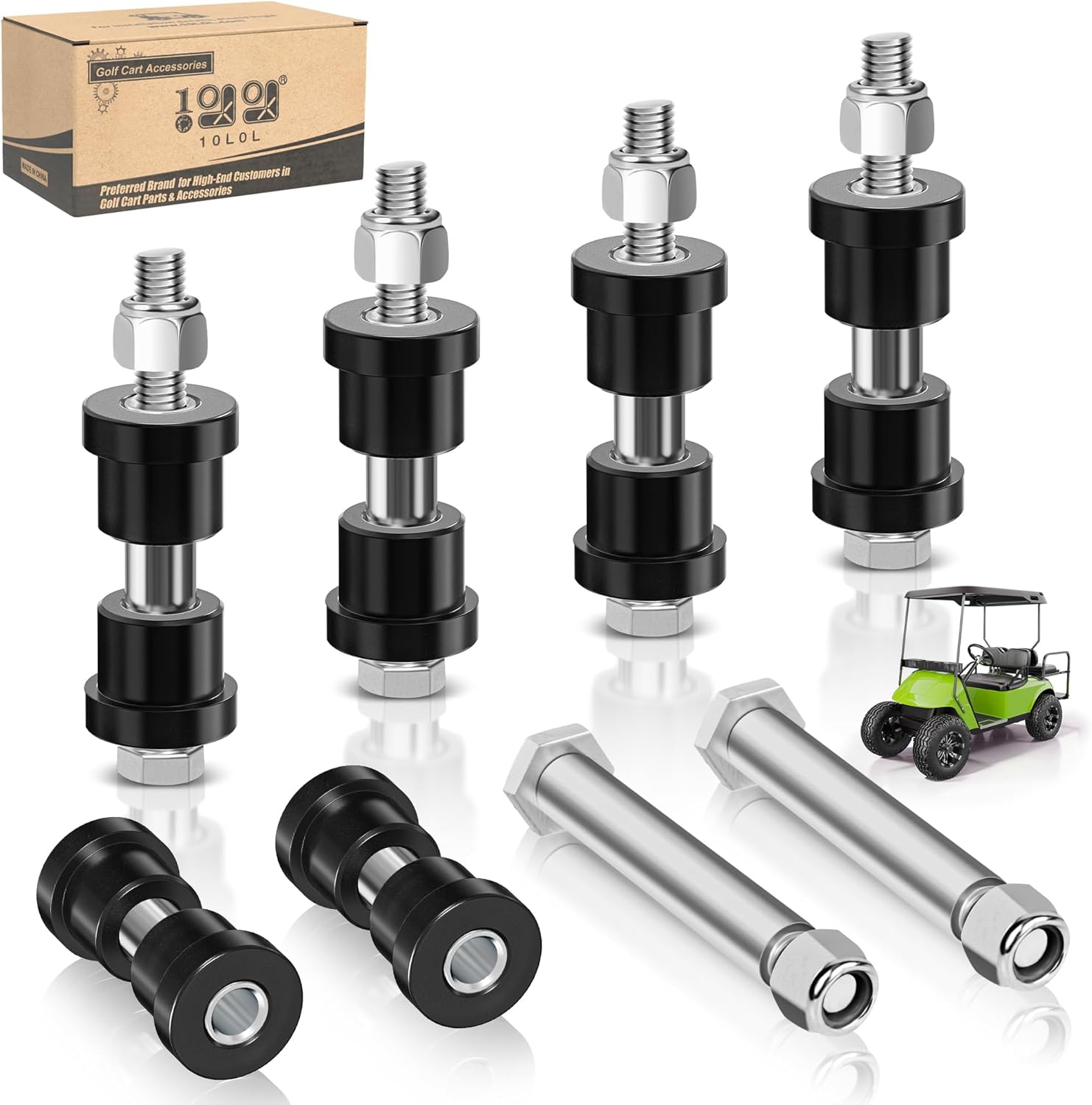 10L0L Golf Cart Rear Spring Bushing Kit for EZGO TXT & Medalist 1994-up, Club Car DS 1981-up