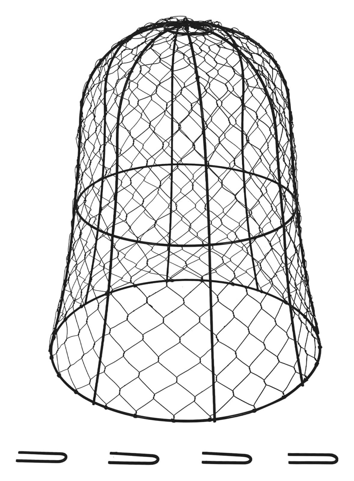 Lot de 6 cloches de jardin pour plantes, protection des plantes en fil de poulet, 32,99 cm de diamètre x 40 cm de hauteur, pour la protection du jardin