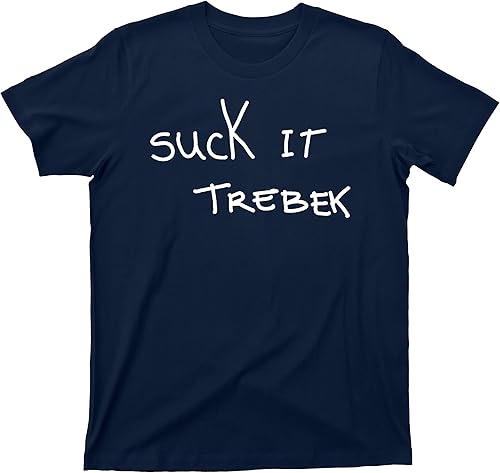 Suck It Trebek T Shirt Celebrity Jeopardy Saturday Night Live SNL Tee Navy Blue