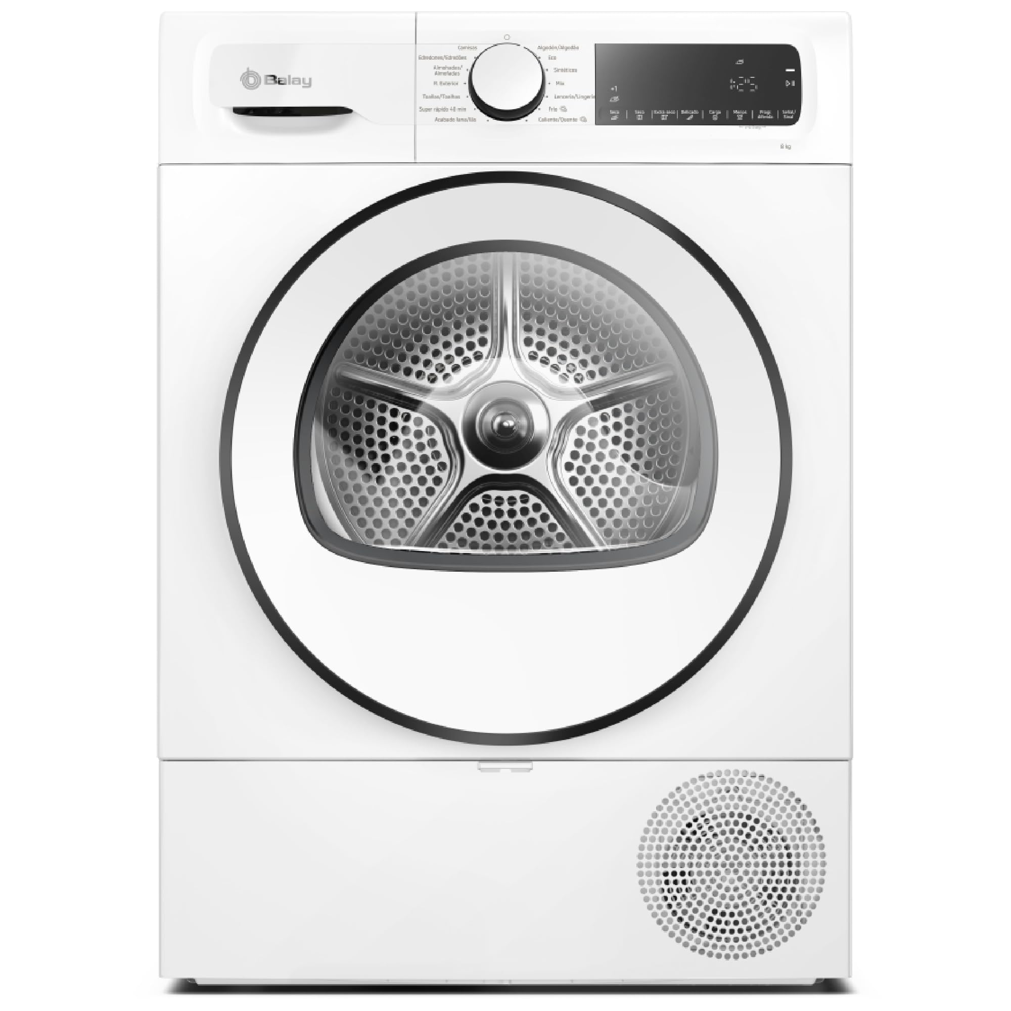 Balay - Secadora con Bomba de Calor, 8 kg, Silenciosa, Programa Rápido, blanco, 3SB080BE