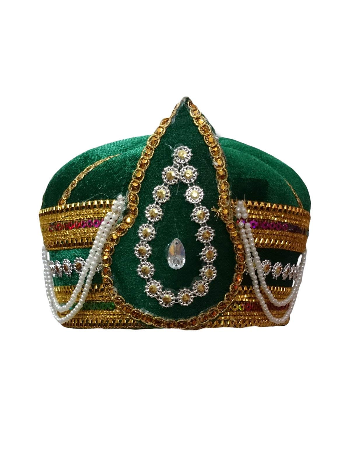 BookMyCostume Synthetic Green Mughal Emperor Ruler Pagdi Indian Turban For Boys And Men 8-14 Years (B08KT7WZPZ) Amazon Price History, Amazon Price Tracker