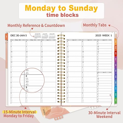 Vista 58 de SUNEE Libro de citas 2026, trimestral por hora, semanal y mensual, de enero de 2026 a diciembre de 2026, planificador semanal de 8.5 x 11 pulgadas
