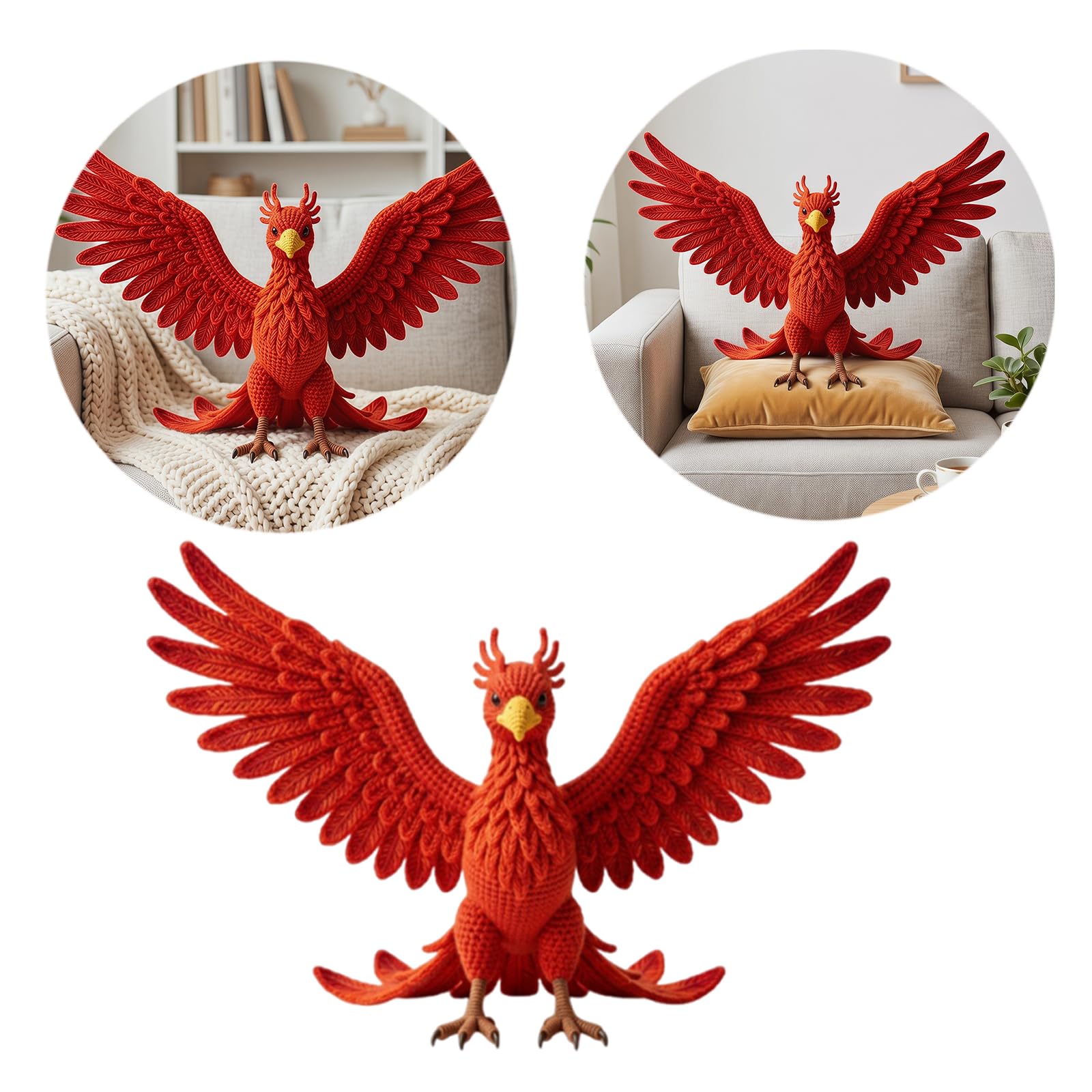 Kexpery Zestaw szydełkowy Phoenix lalki DIY dla początkujących Pełna ilustrowana instrukcja wykonania feniksa Hak, prezenty dla lalek