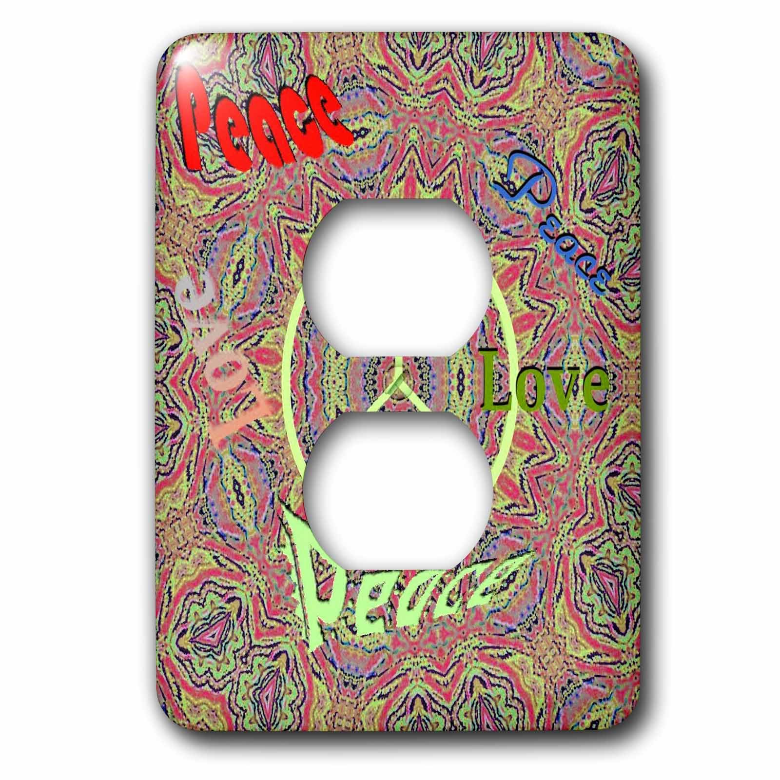 Cache prise Peace F 2 dans le salon décoré avec 3dRose lsp_11730_6 - 3