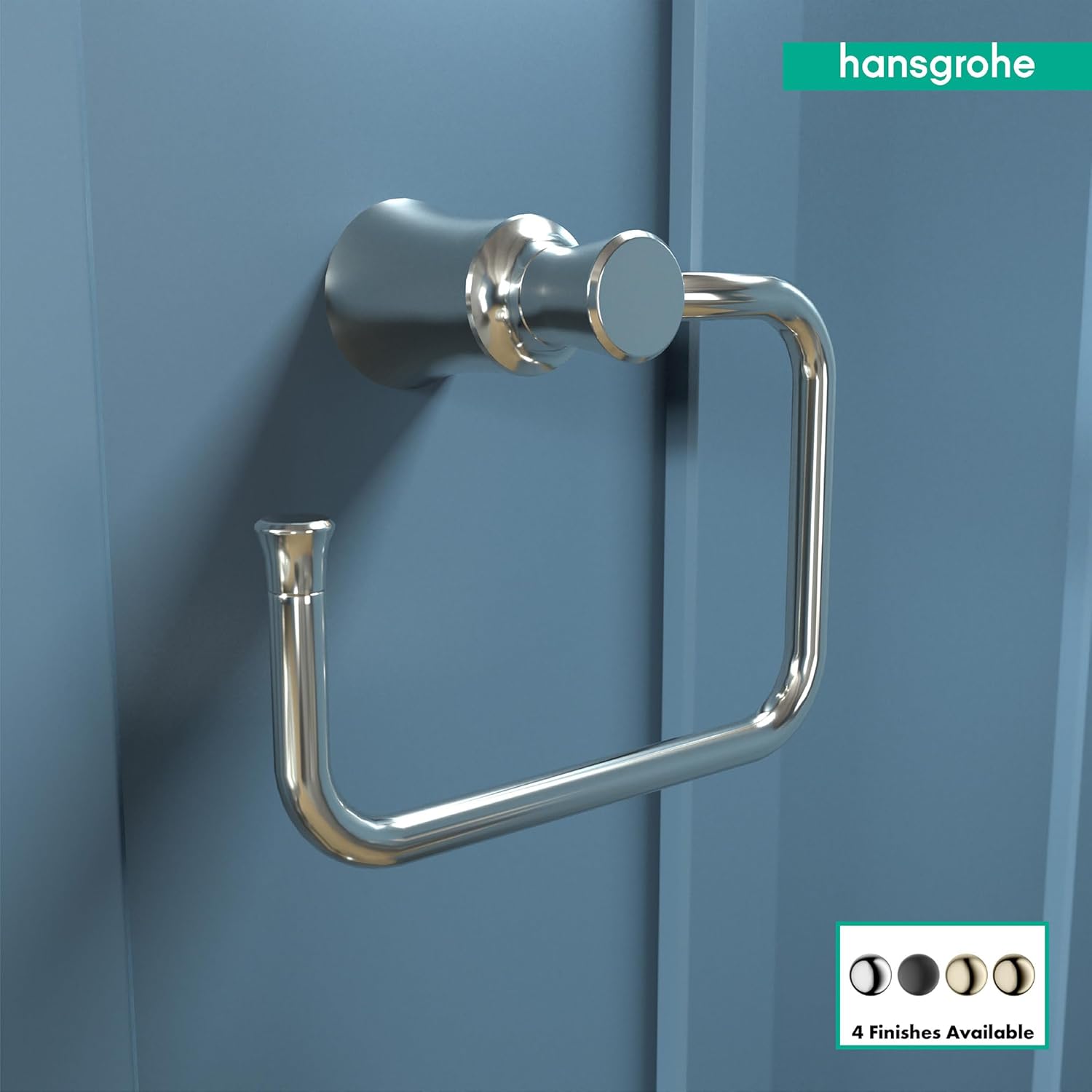 hansgrohe 4786830 Joleena Towel Ring in Polished Nickel, 8.3-Inches Wide