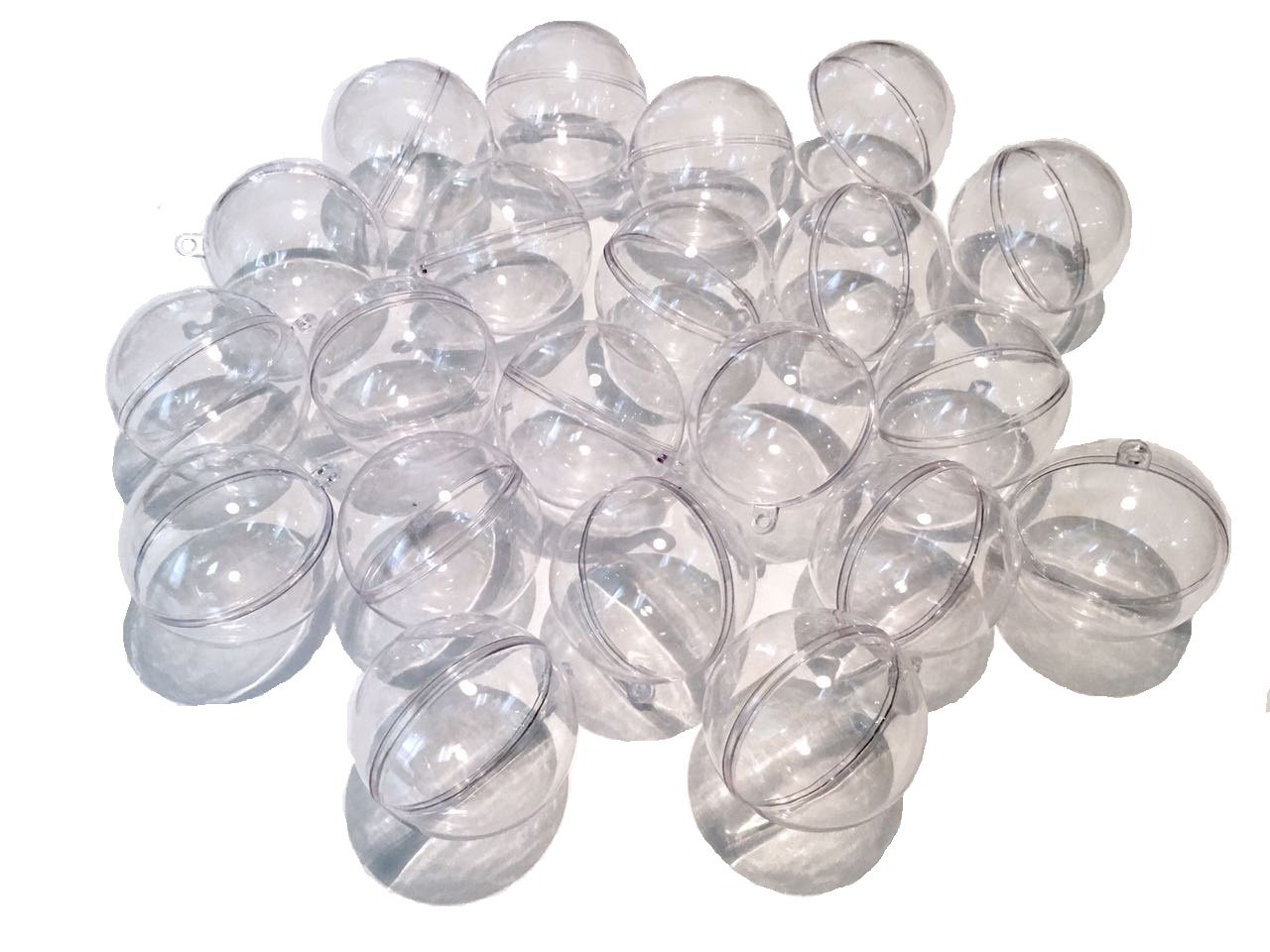 10 Boules De Noël Transparentes CRYSTAL KING - 5cm Diamètre - Acrylique - Remplissables Et Divisibles - Avec œillet