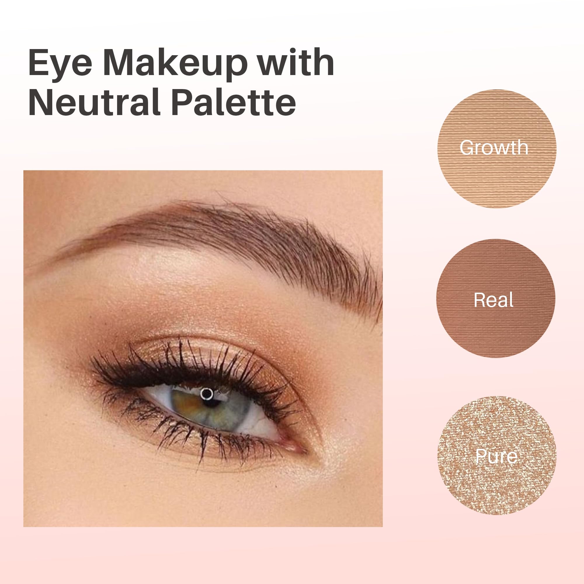 Paleta de sombras de ojos con acabado natural, 4 tonos mate y metálicos de alto pigmento, maquillaje de sombra de ojos de larga duración, a prueba de arrugas, maquillaje de ojos mezclable (neutro) 2