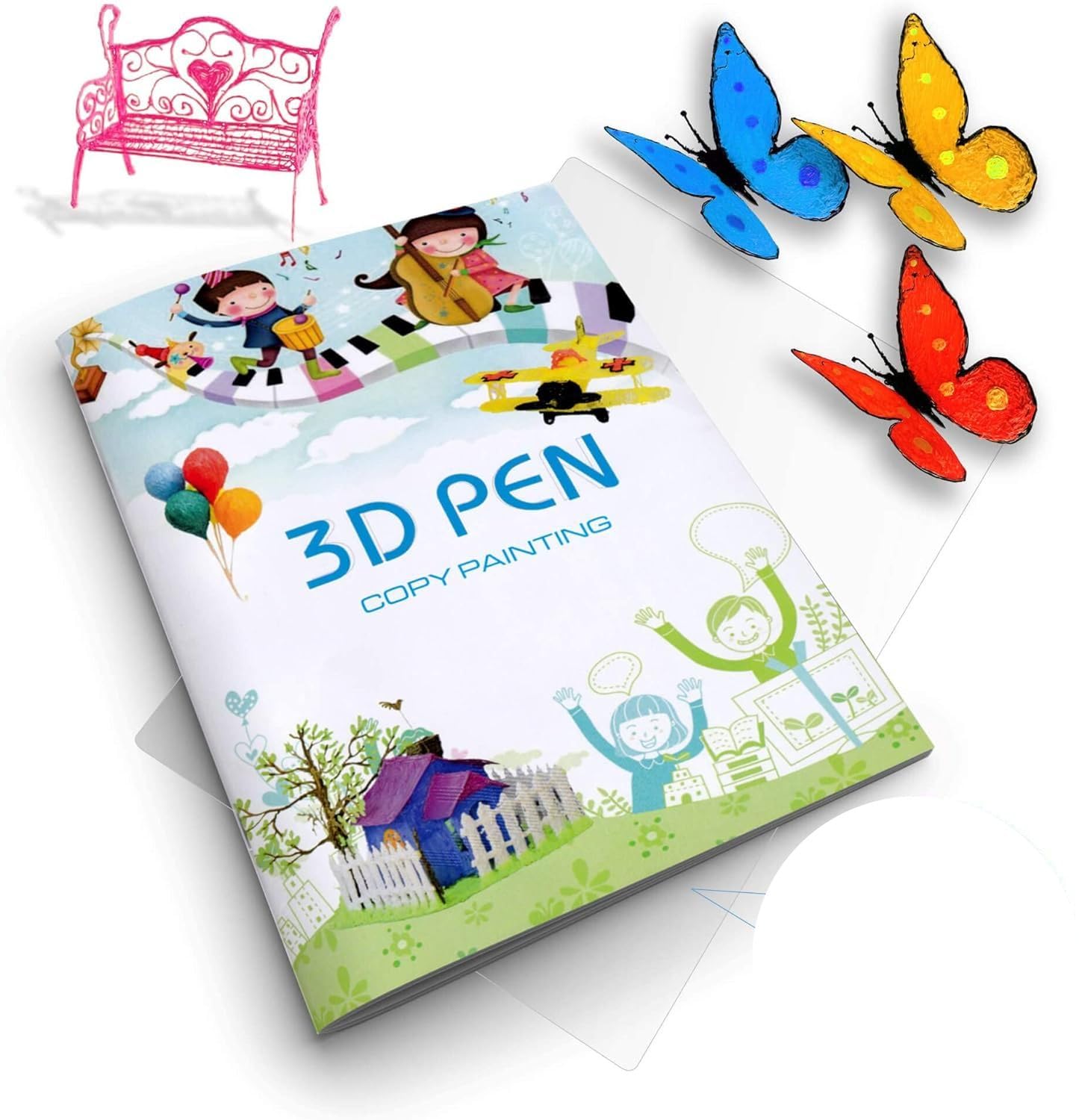 Melt3Ds 3D Printing Drawing Book, Reusable Colorful 40 Patterns Thick Paper Template with a Clear Plate, Painting Graffiti Template for 3D Pen Kids (B0CPPX19QT) Amazon Price History, Amazon Price Tracker