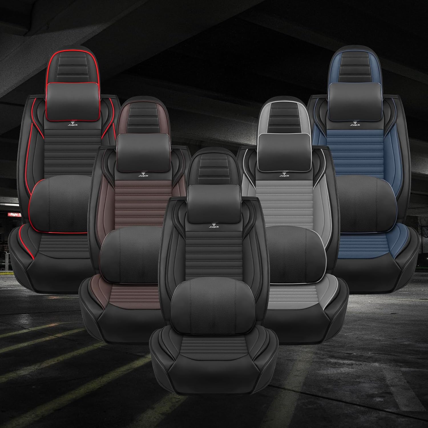 Seat Covers Full Set Custom Fit for Cadillac CTS 2008-2023, Deluxe Waterproof Car Seat Cover, Breathable and Comfortable Leather Cushion Cover, Auto Interior Accessories (Black)