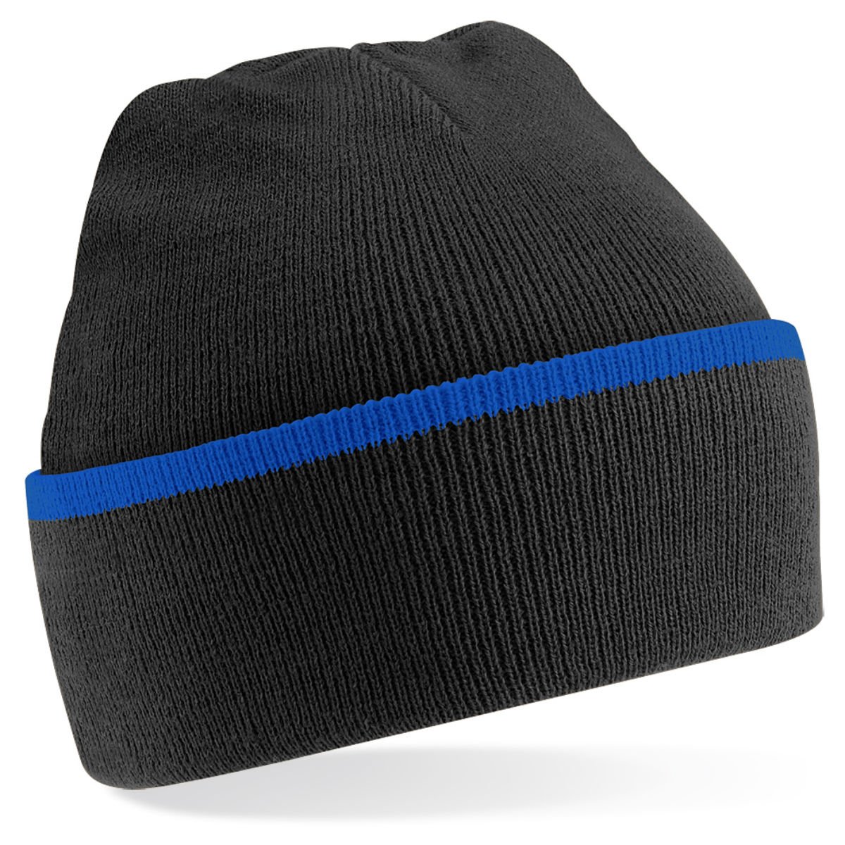 Beechfield Men's Black/Royal Teamwear Beanie /Bright