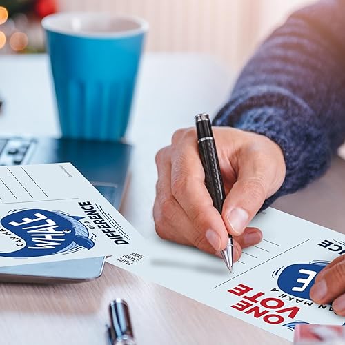 Miniatura 3 de 100 postales de votante de ballena de una diferencia de 4 x 6 pulgadas, parte trasera en blanco a granel para mensajes para fomentar la votación en