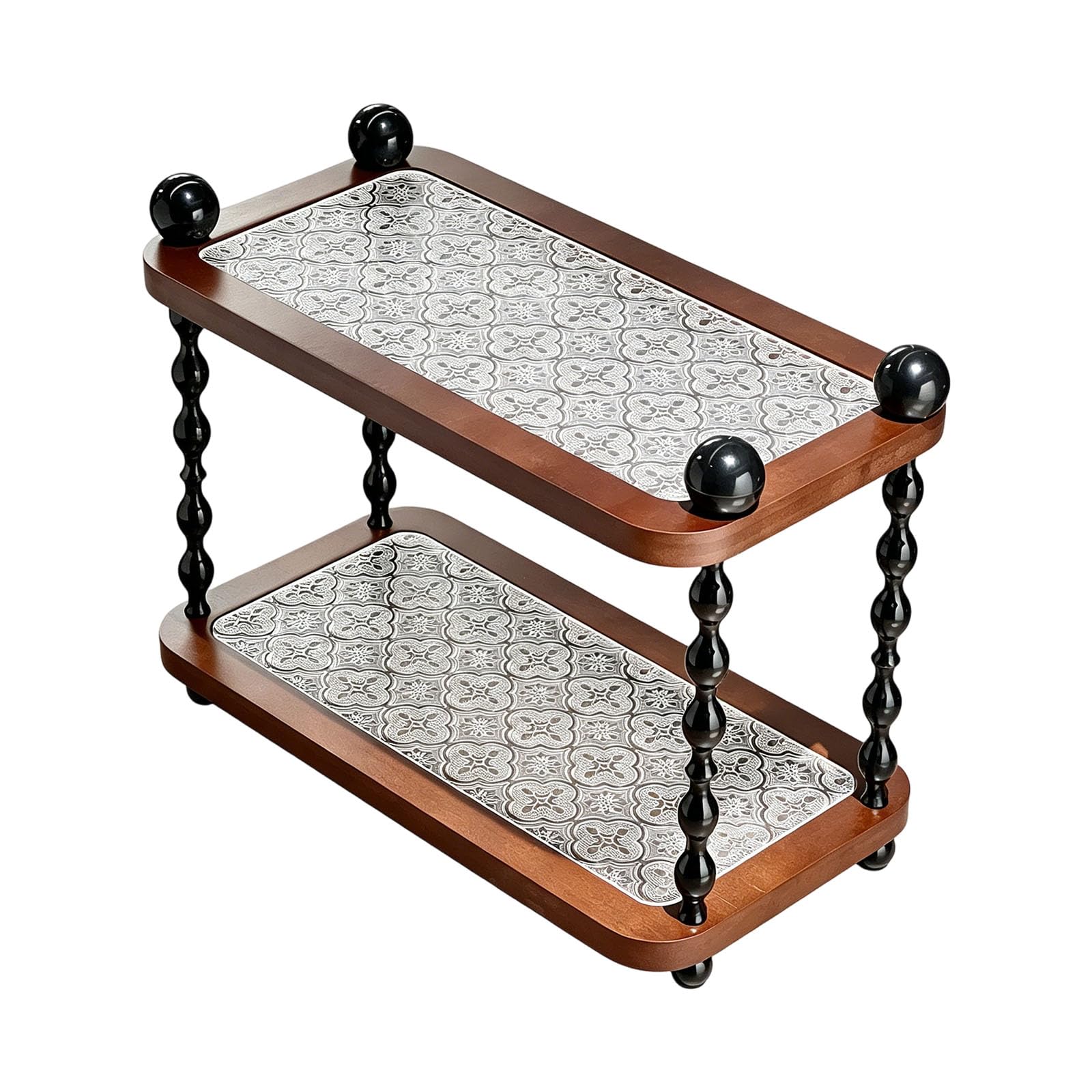 Limtula Tabletop Display Shelf, Double Layer Counter Organizer for Vanity, Bathroom and Dresser Storage, 13.4 X 6.7 X 10.2 in Makeup Shelf Sink Counter Rack Tabletop Stand Home